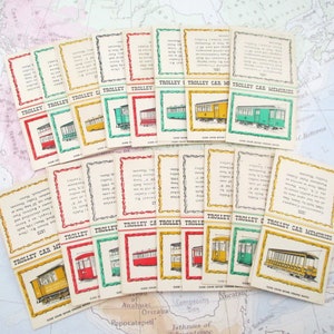 Lot of 34 Vintage Trolley Car Matchbook Covers