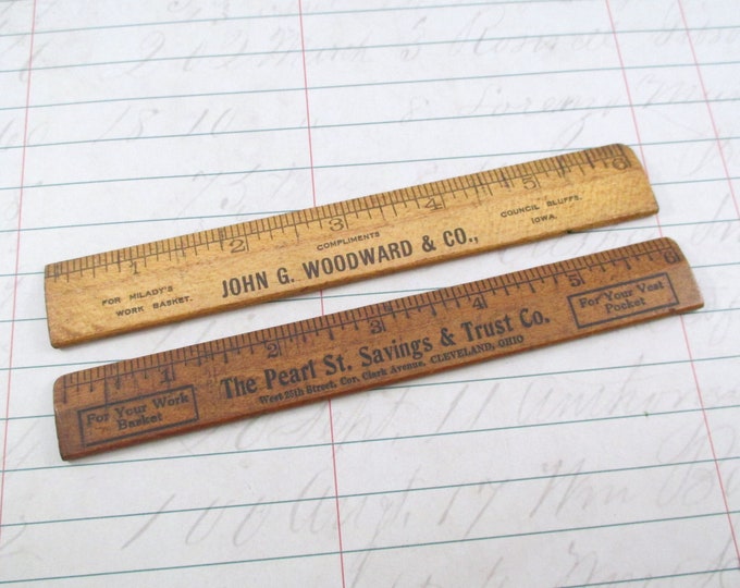 Pair of Vintage Wooden Six Inch Advertising Rulers (E) - Etsy