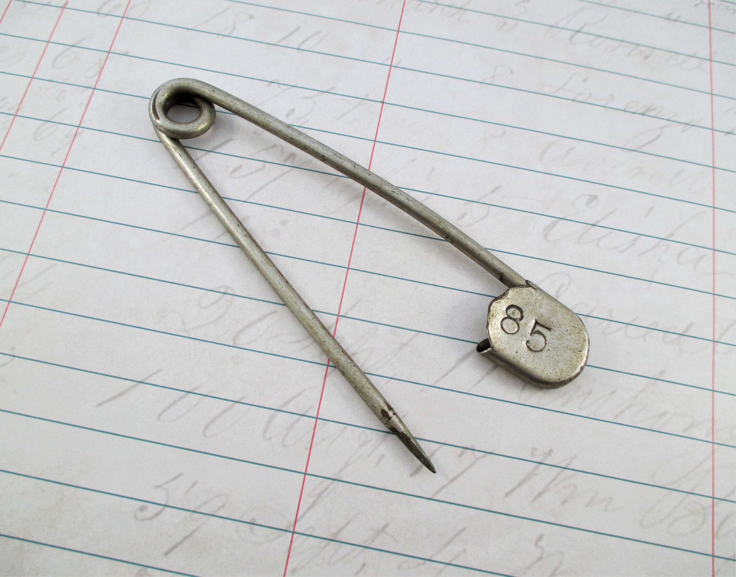 Vintage 5 National Safety Pin Jumbo 225 Heavy Duty Oversized Bag Tag Nickel  Plated Laundry Pin 