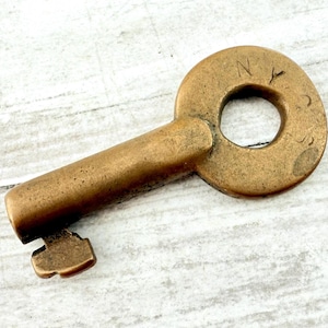 Vintage Numbered Fraim Brass Railroad / Switch Barrel Key - Marked &quot;NYC&quot;