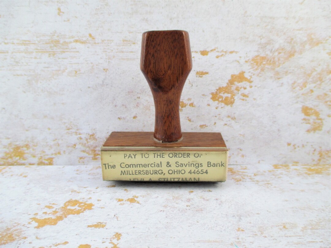 Vintage Office Stamp the Commercial & Savings Bank Etsy
