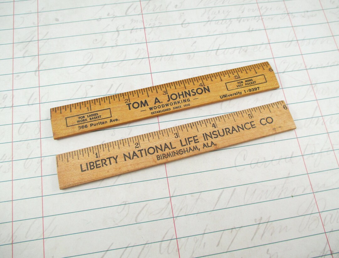 Pair of Vintage Wooden Six Inch Advertising Rulers M - Etsy
