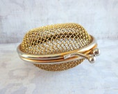 Vintage Gold Toned Rigid Mesh Coin Purse