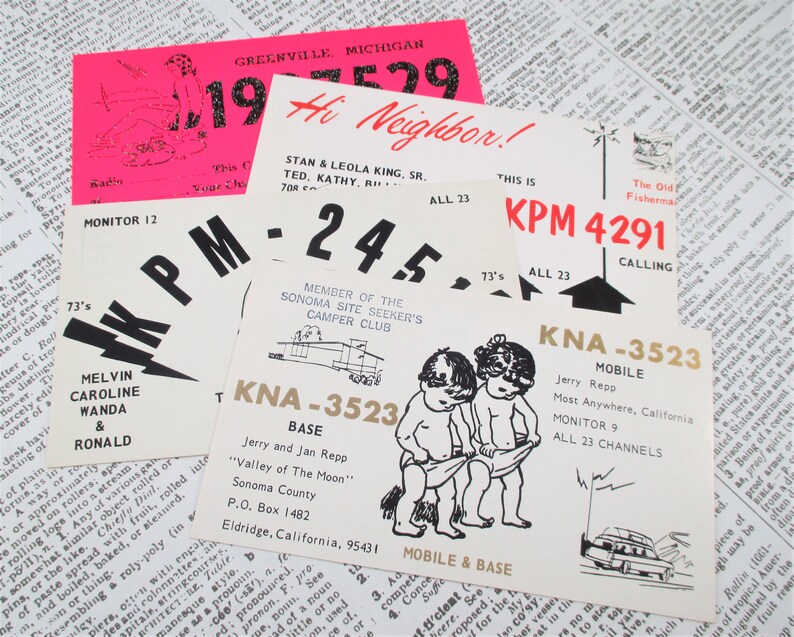 25 Vintage QSL Card Postcards Ham Radio / CB Radio Etsy
