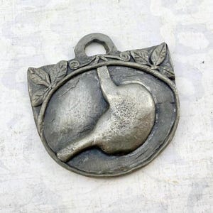 Vintage Pewter Stomach Milagro - Ex Voto