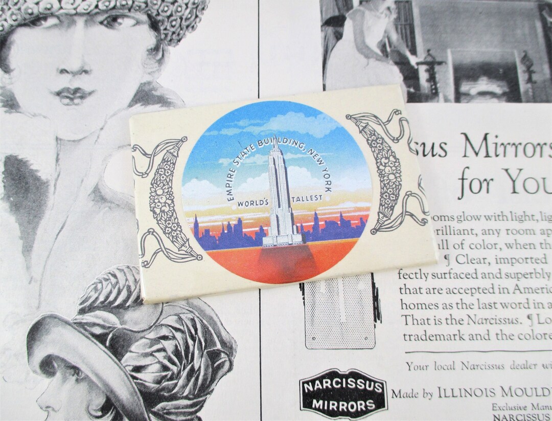 Little Vintage Celluloid Souvenir Mirror Empire State Etsy