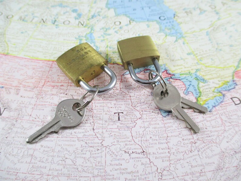 Pair of Little Vintage Brass London Fog Luggage Locks With Etsy
