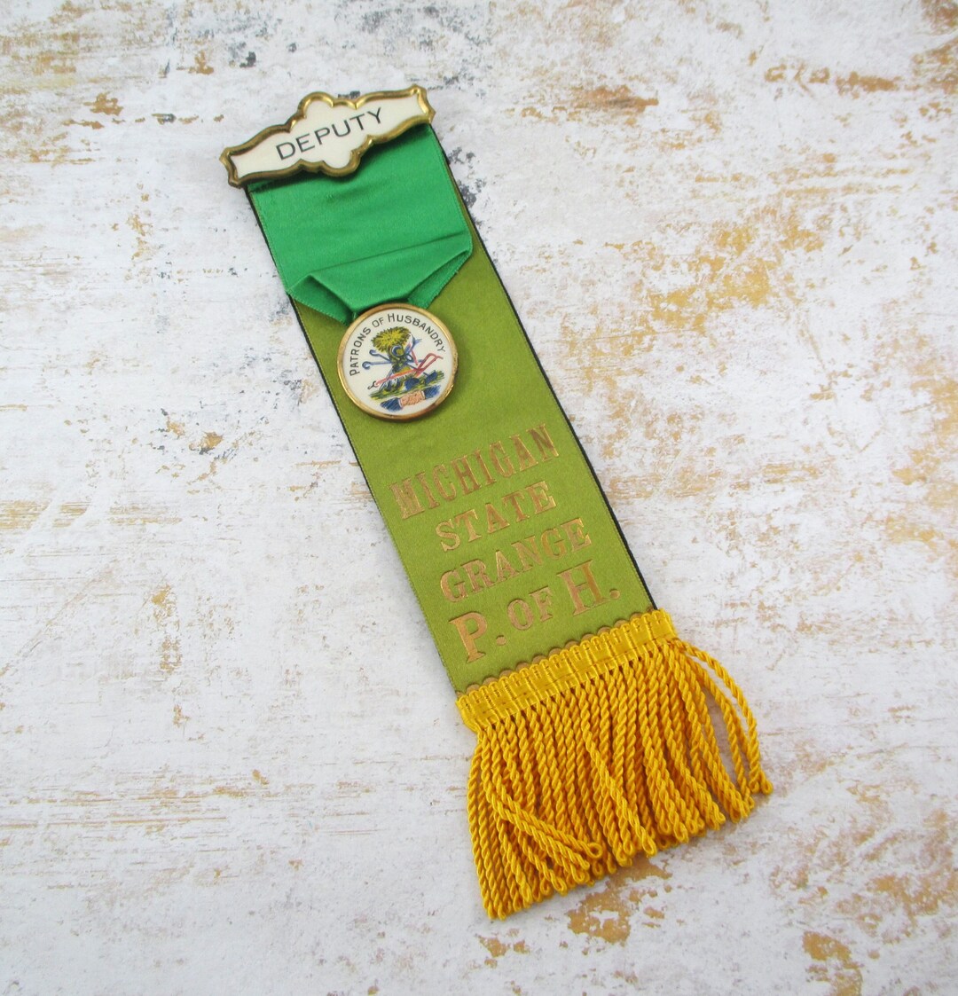 Vintage Michigan State Grange Patrons of Husbandry Fraternal Badge and ...