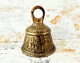 Vintage Brass Figural Bell - Beheading Scene