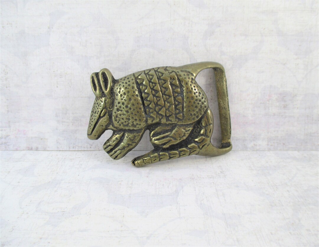 Vintage Brass Armadillo Belt Buckle Etsy