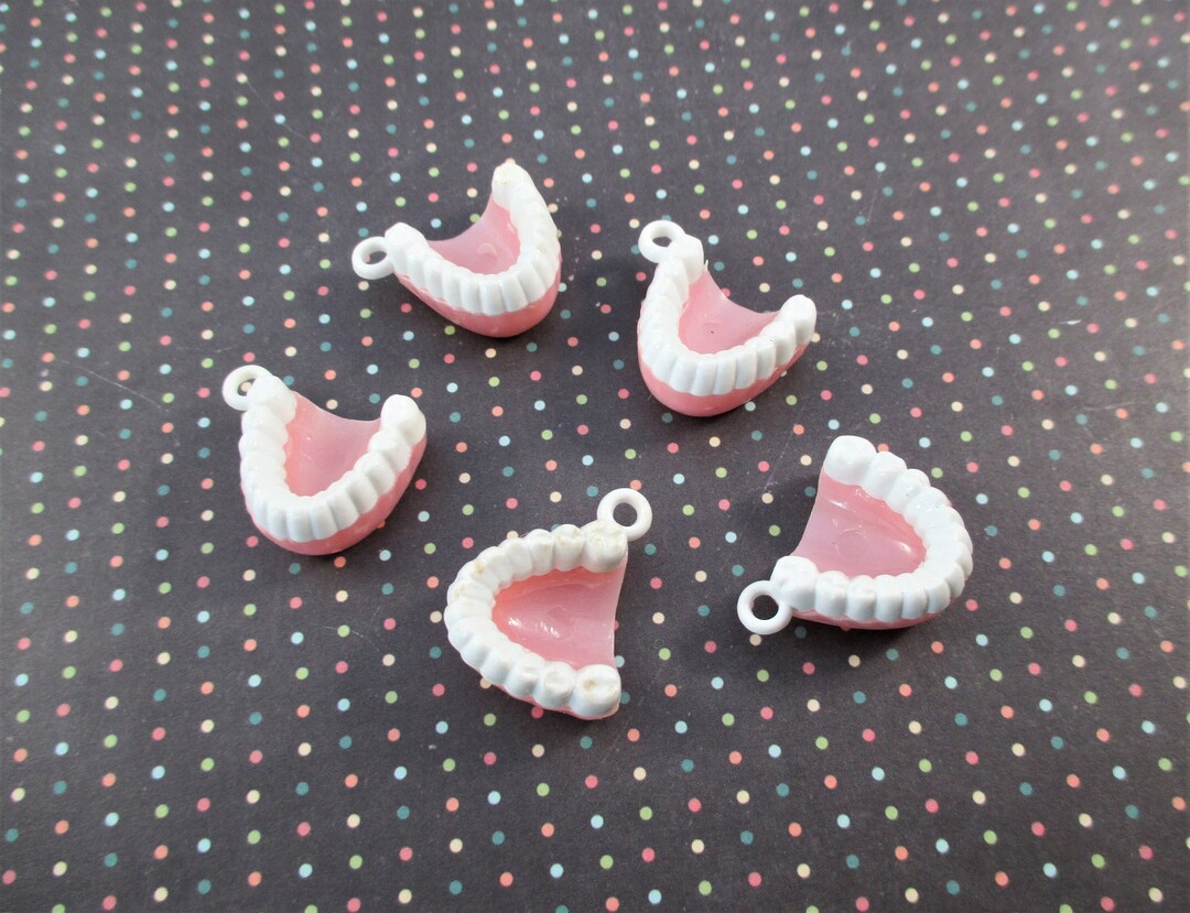 Five Little Vintage Denture / Teeth Charms Etsy