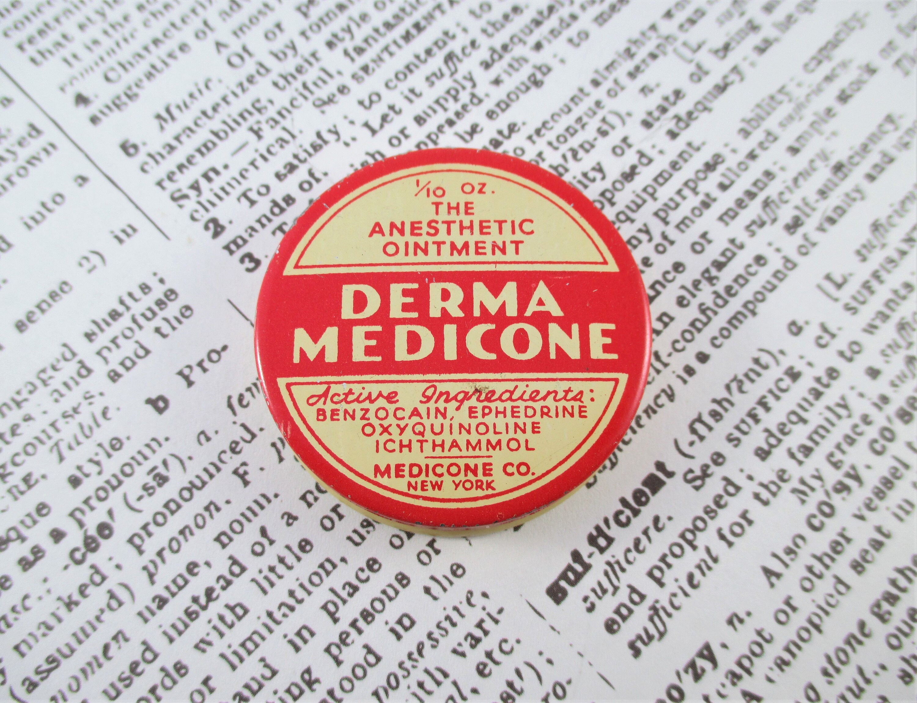 Advertisements Vintage 40s Ointment Tin Derma Medicone Curiosity