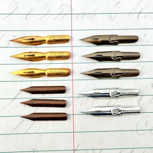 Assortment of 11 Vintage Pen Nibs - Esterbrook, R.R. Yates, Acme