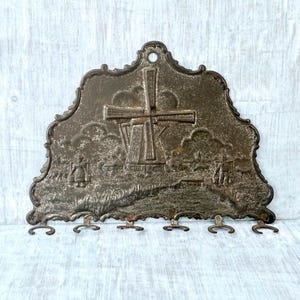 Vintage Tin Windmill Hanging Spoon Holder
