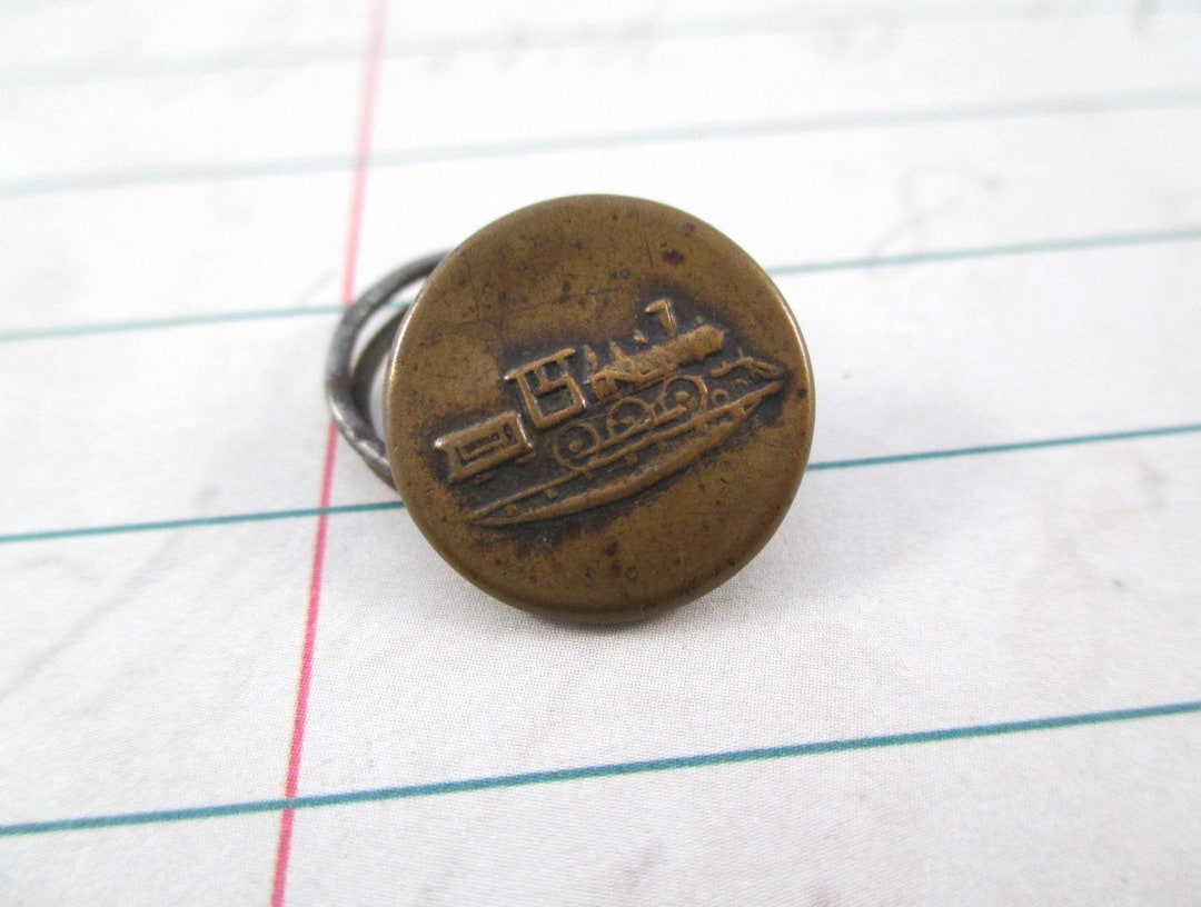 Vintage Brass Train / Locomotive Button - Etsy