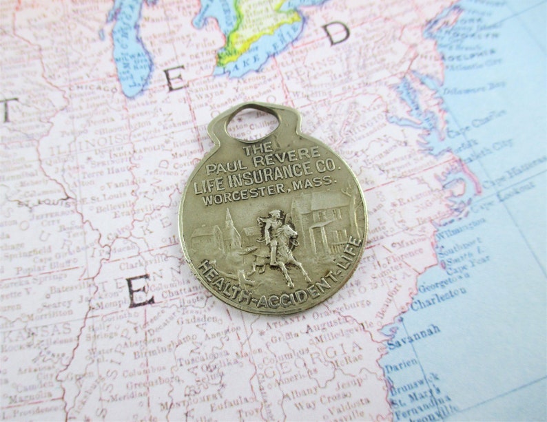 Vintage Paul Revere Life Insurance Tag Etsy