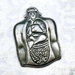 Vintage Pewter Internal Organs Milagro - Ex Voto