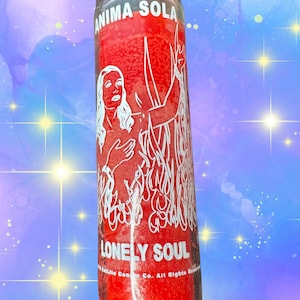 Amina Sola Red Prayer Candle / Lonely Soul 7 Day Novena Candle / Fixed Candle/ Alter Service