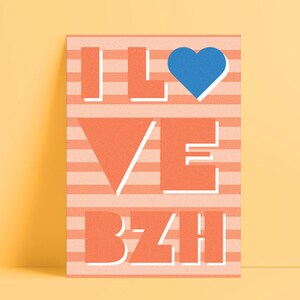 EU AMO BZH | Cartão 10x15cm - cartão decorativo