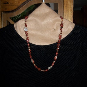 Rusty Red Jasper and Chips Necklace #1