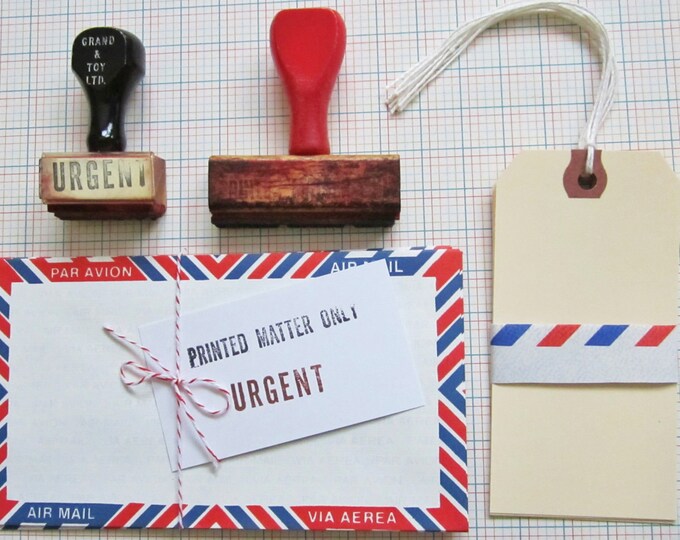 Retro Office Supplies 2 Vintage Wooden Office Stamps Etsy