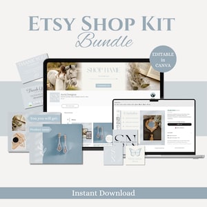 Etsy Shop Kit Etsy Shop Banner Templates for Etsy Seller Branding Kit Etsy Shop Templates Etsy Store Banner Bundle Canva Etsy Shop Design