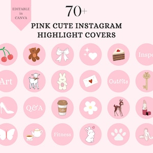 Pink Instagram Story Highlight Covers Cute, Coquette Instagram Templates Pink Story Icons Girly Aesthetic Instagram Highlight Covers