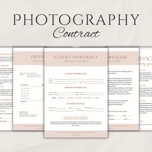 Photography Client Contract with Model Release Form for Photographer Contract Template Bundle Photography Client Agreement Form Canva