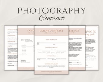 Photography Client Contract with Model Release Form for Photographer Contract Template Bundle Photography Client Agreement Form Canva