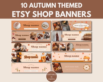Etsy Shop Banner Autumn Etsy Shop Kit, Etsy Store Bundle, Banner Templates Canva, Halloween Shop Banner, Fall Etsy Banner Template