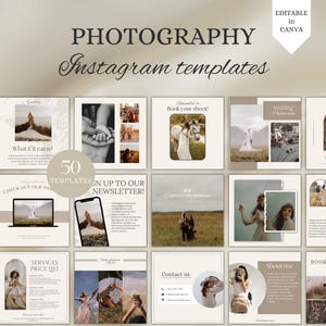 Photography Instagram Templates Neutral, Wedding Photography Instagram Posts, Social Media for Photographers, Newborn & Family Photographer