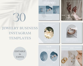 Schmuck Instagram Post Vorlagen Canva, Schmuck Vorlagen, Schmuck Social Media Vorlage, Schmuck Shop Branding Vorlage, Luxus Vorlage