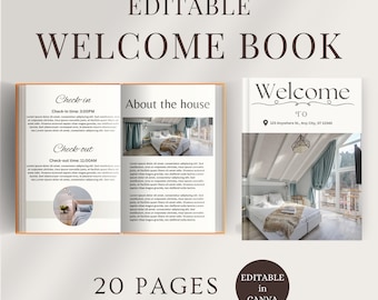 Airbnb Welcome Book Template Canva, Airbnb House Guide, VRBO Welcome Book, Airbnb House Manual, Guest Book Template, Airbnb Guidebook, Vrbo