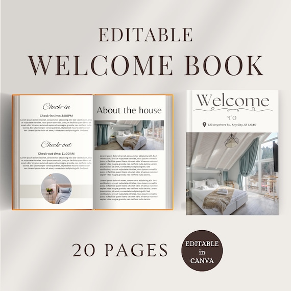 Airbnb Welcome Book Template Canva, Airbnb House Guide, VRBO Welcome Book, Airbnb House Manual, Guest Book Template, Airbnb Guidebook, Vrbo
