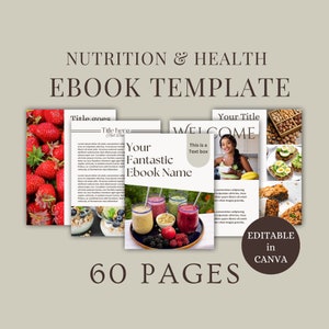 Nutrition Ebook Template Canva, Nutrition Coach, Health Coach Workbook, Health and Wellness, Lead Magnet, Client Intake Forms Nutritionist