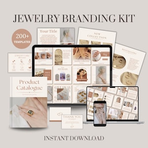 Jewelry Branding Kit Templates for Jewelry Business Instagram Posts for Selling Necklaces & Bracelets Marketing Templates for Jewelry Seller
