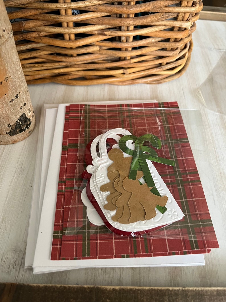 Christmas Handmade Teacup Treats DIY Kit Ready To Create, Holiday Greeting Card Kit, Card Kit, Note Card Kit, Holiday Stationary, imagem 4