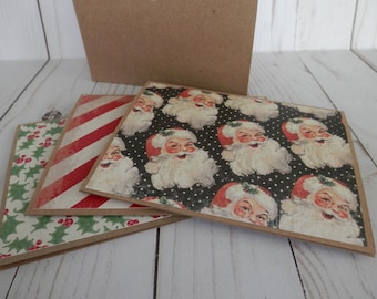 Christmas Card Blank Set-Retro Greeting Card Holiday Themed -A2 Holiday Greeting Pack-Holiday Blank Set-6 Cards And Envelopes-Seasonal