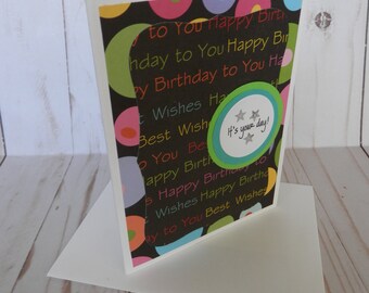 Birthday Card- Masculine  Birthday- Birthday Note Card- Happy Birthday Greeting Card- Handmade Greeting Card Stationary