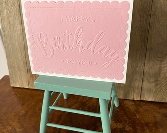 Birthday Card Handmade Greetings, Embossed Birthday, Birthday Notecard Handmade, Greeting Card Birthday, Celebration Birthday Greeting Card