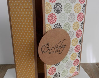Birthday Card Greetings,  Handmade Happy Birthday, Fun Fold  Birthday  Greeting Card , Birthday Note Card, Birthday Note Card Stationary