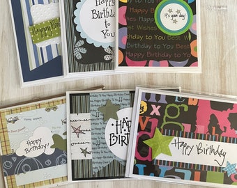 Birthday Card Set Assorted Note Cards, 6 Cards Plus Envelopes, Birthday Greeting Cards, Birthday Set, Set Of Celebration Cards, Birthday