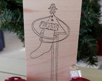 Holiday Rubber Stamp Stocking, American Art Stamp, Wood Based Rubber Stamp, Rare Find, Card Making, Greeting Card, Cardmaking , Holiday