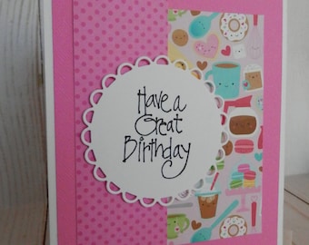 Birthday Card, Handmade Greeting, Bright and Bold, Have A Great Birthday Greeting Card, Birthday Note Card