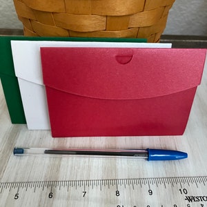 Gift Card Holders Blank Holiday Colors Ready To Decorate, Gift Card 3 Pack, Treat Holders, Quick Gift Packaging image 3