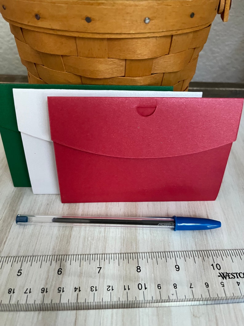 Gift Card Holders Blank Holiday Colors Ready To Decorate, Gift Card 3 Pack, Treat Holders, Quick Gift Packaging image 3