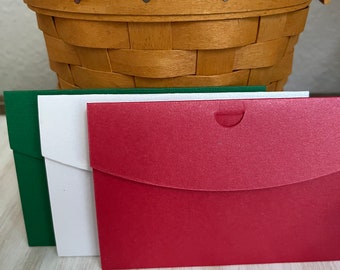 Gift Card Holders Blank Holiday Colors Ready To Decorate, Gift Card 3 Pack, Treat Holders, Quick Gift Packaging