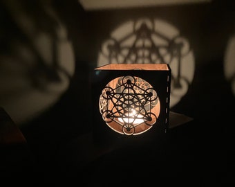 Metatron's Cube Tea Light Holder, Sacred Geometry Shadow Lantern