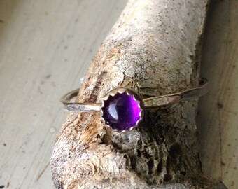 February Birthday Amethyst Stacking Ring Size 6 1/2