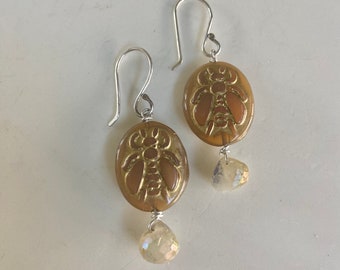 Honey Bee Earrings Sterling Silver